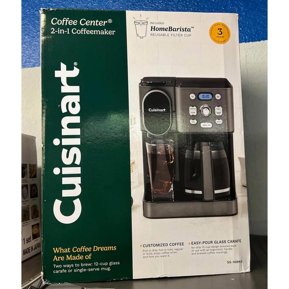 New Cuisinart Coffee Center 2-IN-1 Coffee Maker and Single-Serve Brewer -